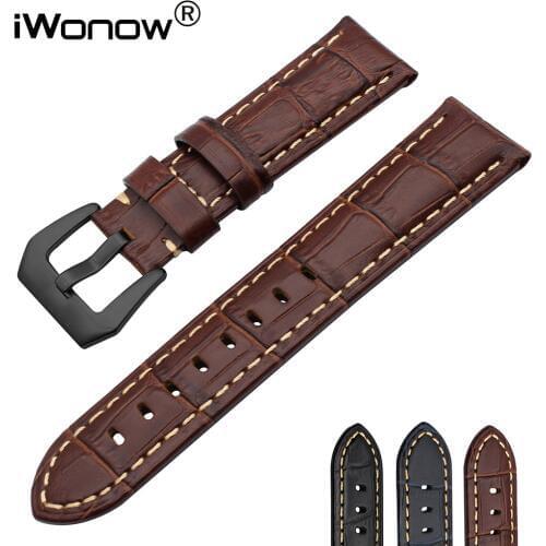Italy Genuine Calf Leather Watchband 20/22/24/26mm for Tissot Hamilton Mido Longines Luminox Watch Band Steel Buckle Wrist Strap