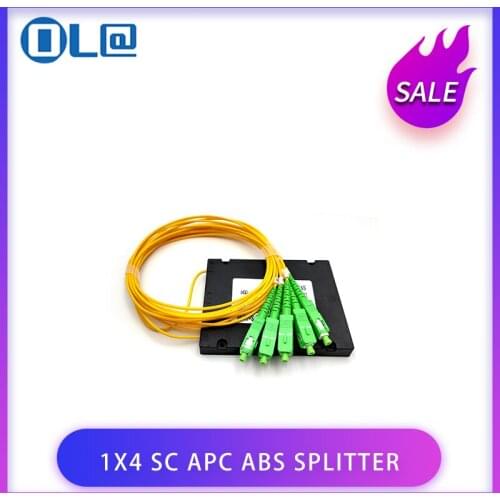 SC APC 1x4 PLC Fiber Optical Splitter Single Mode With SC APC Connector FTTH SC 1x4 PLC ABS Optic Splitter Box