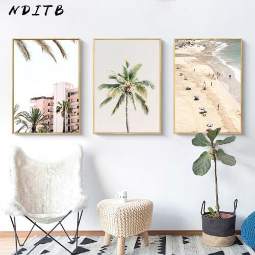 Scandinavian Coastal Beach Canvas Print Wall Art Landscape Poster Nordic Painting Decoration Picture Modern Living Room Decor