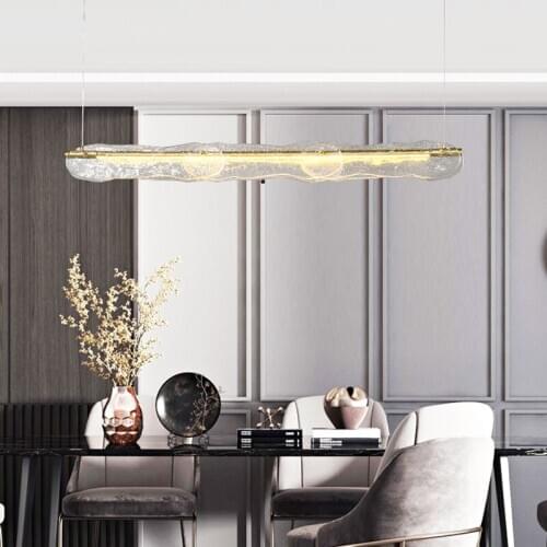 Light Luxury Restaurant Chandelier Modern Simplicity with American Style Strip Crystal Lamp LED Bar Creative Lamps
