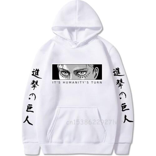 Harajuku Anime Hoodie Attack On Titan Eyes Long Sleeves Casual Sweatshirt Hoodies Anime Cartoon Hoodie Tops