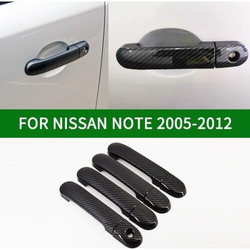 Carbon Fiber Patterns Side Door Handle Cover Trim For Nissan NOTE First generation 2005-2012 2006 2007 2008 2009 2010 2011