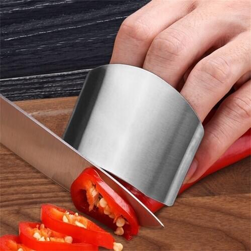 Finger Guard Protect Hand Protector Knife Cut Finger Protection Tool Stainless Steel Kitchen Tool Single/Dual Finger 1PC