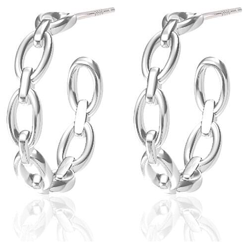 New Product Hot Selling S925 Sterling Silver Chain Earrings Womens Personality Simple Style Earrings Jewelry