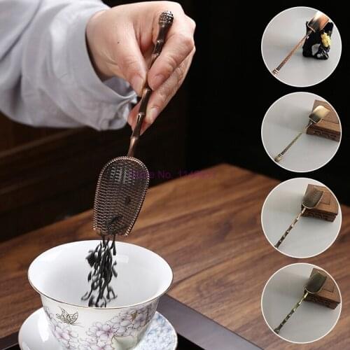 50pcs Salt Copper Spoon Shovel Shape Home Honey Leaves Chooser Portable Traditional Chinese Kongfu Teaware Tea Scoop Accessories