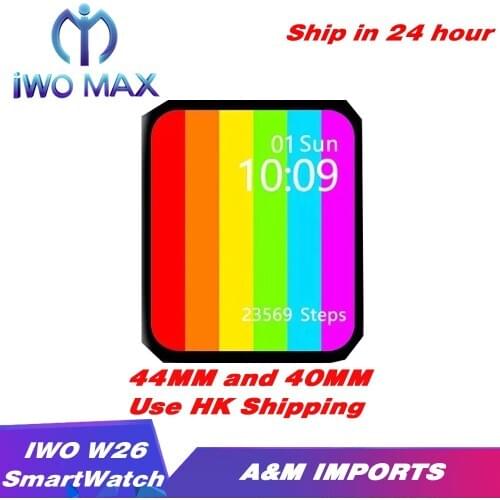 A&M IMPORTS IWO W26 SmartWatch 44 MM 1.75 40 MM 1.58 Smart Watch ECG Heart Rate Blood Pressure Waterproof Sport Band PK IWO12 13