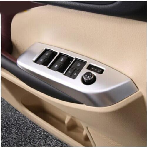 ACCESSORIES FIT FOR 2014 2015 toyota HIGHLANDER KLUGER CHROME INTERIOR DOOR WINDOW SWITCH PANEL COVER TRIM INSIDE