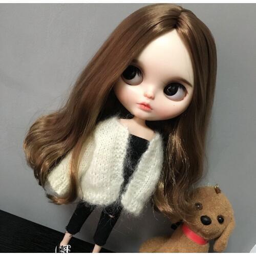 B241 Blyth Doll bjd clothes 30cm 1/6 dolls Azone Accessories handmade white Cardigan Color sweater 1pcs