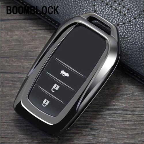 BOOMBLOCK Car-Styling For Toyota RAV4 Highlander Land Cruiser Prado Camry 2016 2017 2018 Zinc alloy Car Key Cover Case Shell