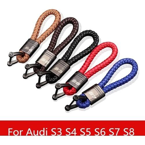 High-Grade car Leather key chain For audi S1 S3 8X B5 B6 B7 B8 B9 A7 C7 C6 C5 A8 D3 D4 8R q3 q5 TTS new Car Keychain Accessories