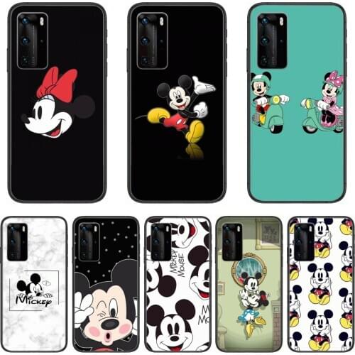 Mickey Mouse Phone Case For Huawei P 40 30 20 10 Lite Smart Z Pro Black Etui Coque Painting Hoesjes comic fashion