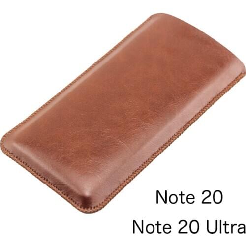 Note20 Universal Fillet holster Phone Straight leather case retro simple style for Samsung note 20 ultra pouch