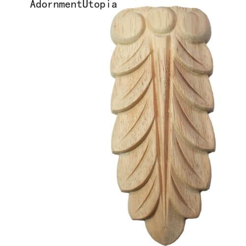 Wood Appliques Flower Carving Decals Decorative Wooden Mouldings Cabinet Door Furniture Architecture Decoration