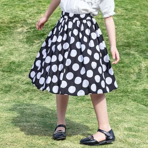 2021 Kids Summer Skirts Childrens Clothing Girls Long Skirt Teenage Girl Dot Print Skirts Princess Costume 4 6 8 10 12 14 Yrs