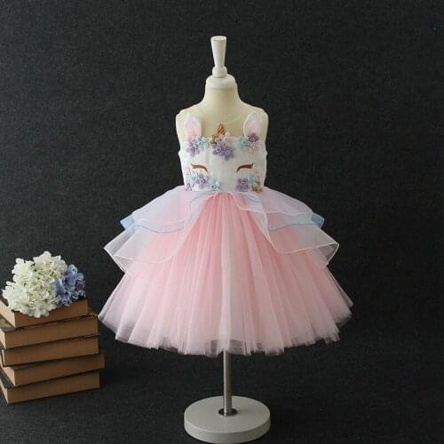 Unicorn Tutu Dress Princess Dress Girls Birthday Party Dress Children Kids Flower Girls Unicorn Dress Halloween Costume