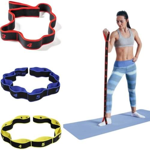 8 Loops Yoga Straps For Stretching Elastic Exercise Bands Home Exercise Gym