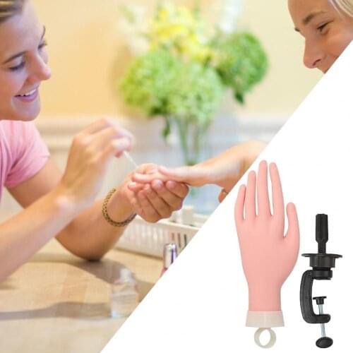 FL-147A Manicure Model Practice Hand Movable Free Rotation ABS Nail Practice Fake Nail Artificial Left Hand for Beginners