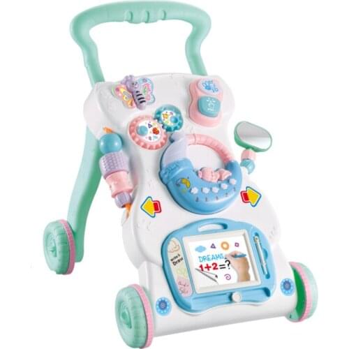 0-3years Kids PVC New Baby Walker Stroller Music Walker Adjustable Speed Rollover Prevention Baby Stroller Toys