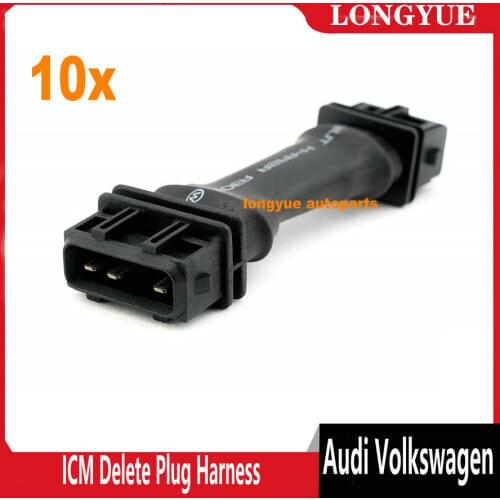 Longyue 10pcs ICM Delete Plug Harness for Audi Volkswagen 2.7T V6 B5 S4 C5 AllRoad A6 (3 to 4 contacts)