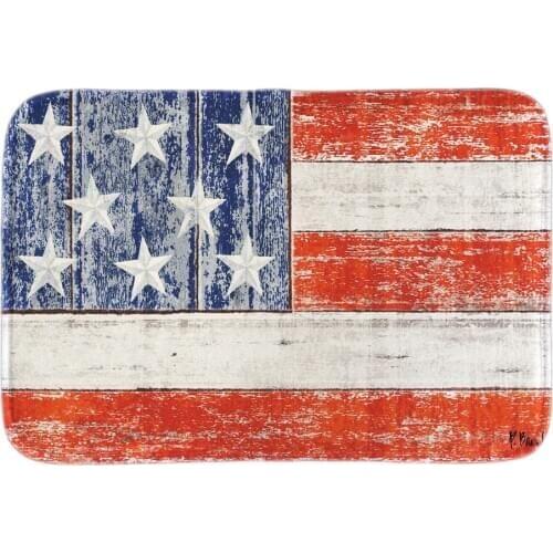 Memorial Day Doormats Patriotic & Military American Flag Decor Indoor Outdoor Door Mats Soft Short Plush Fabric Bathroom Mats