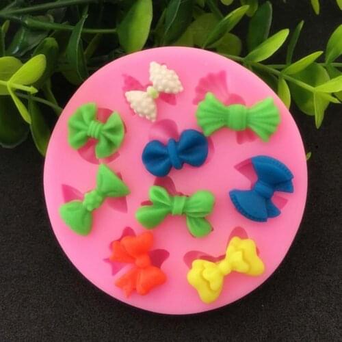 DIY Mini Bow Bowknots Stencil Fondant Cake Mold Baking Silicone Tool Chocolate Decor Candy Mould Party Cupcake Kitchen Crafts