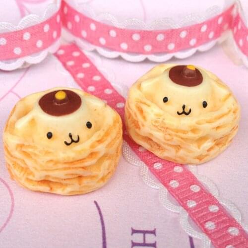10pcs Mini Play Food Egg Tart Burger Resin Simulation Fake Food Flat back Cabochon Dolls Accessories Children Play Toy