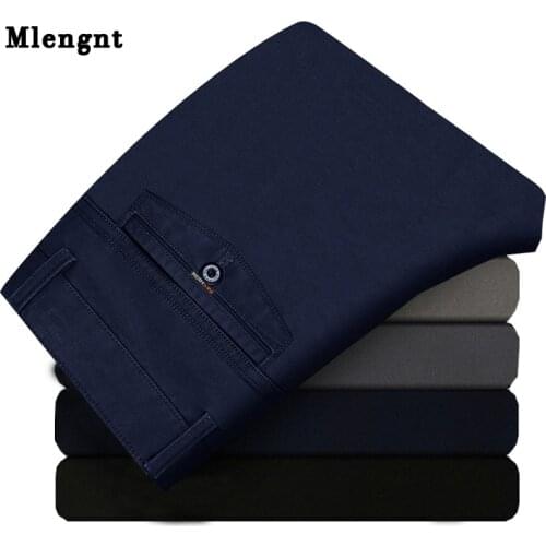 Men Straight Leisure Suit Pants Spring Autumn Male Casual Classic Stretch Zipper Brand Business Baggy Office Formal Trousers