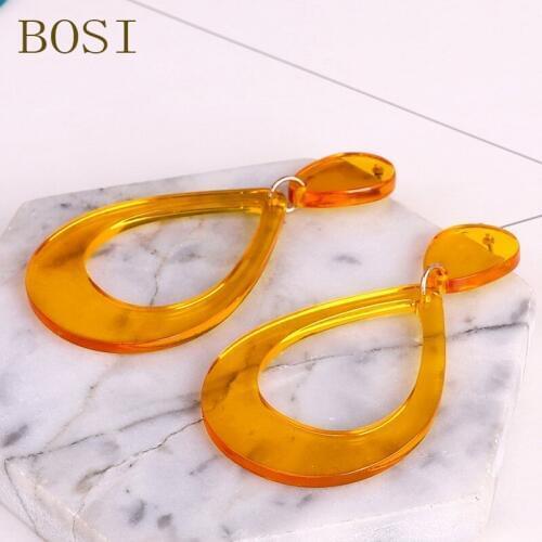 Neon Green Acrylic Earrings For Women Boho Acetate long Drop Earings Fashion Big Dangle Earring geometric Accessories Jewellery