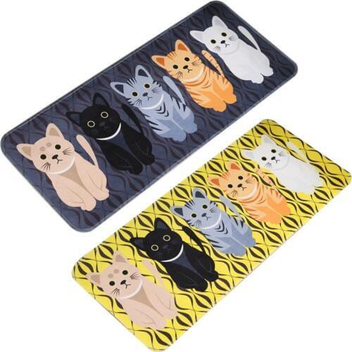 Non-slip Floor Mat Footcloth Cat Carpet Rug Doormat Polyester Soft Chenille Solid Shaggy Kitchen Hallway Living Room Bedroom