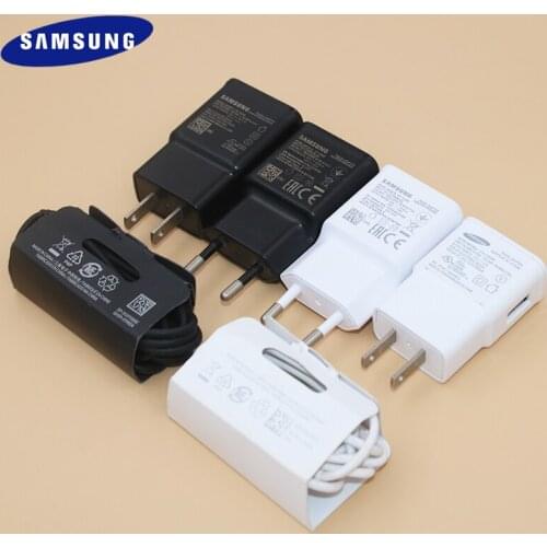 New Samsung Fast Charger EU US Plug Power Adapter Original Type C Cable For Galaxy S10 S9 S8 Plus Note 10 9 8 A5 A7 USB 1M Wire