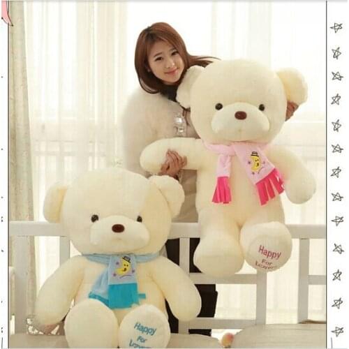 Huge 100cm lovely teddy bear " happy for lover" bear plush toy scarf bear doll , birthday gift b7907