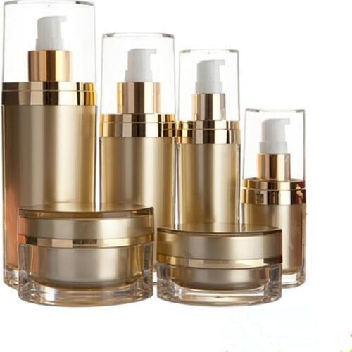 15/30/60/120ml Gold skin care bottle plastic acrylic cream lotion Pump Bottles 15g 30g 50g Cream jar cosmetics container