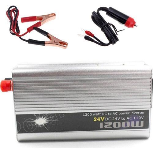 Power Inverter DC 24V to AC 110V voltage transformer 1200W Adapter modified sine wave Converter USB Auto Car Charger