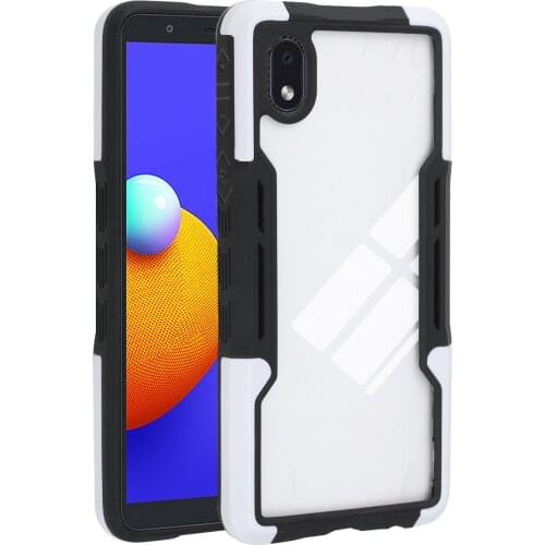 Shockproof Armor Case For Samsung Galaxy A01 Core Soft TPU Silicone Bumper Transparent Acrylic Hard PC Protective Back Cover