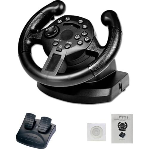 Game Racing Steering Wheel Compatible For PS3/PC (D-INPUT/X-INPUT) Simulated Driving Controller Vibration Support WIN 7/8/10