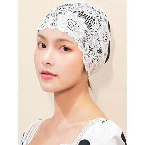 RTAAN swimming cap female waterproof bule head fashion large lace long hair lovely Korean hot spring Diving hat Pool Cap Ear