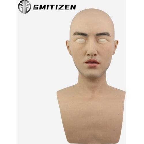 Smitizen Silicone Realistic Halloween Mask Without bear Artificial Party Latex Adult Full Face Male Masks