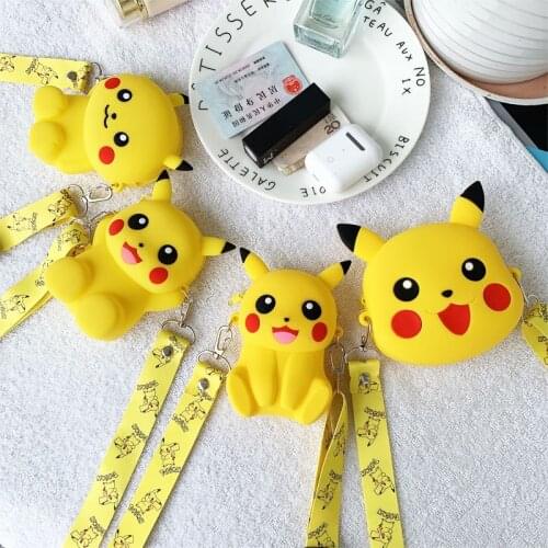 Pokemon cartoon coin bag pikaqiu lovely wallet Silica gel girl boy card children holder Clutch kid gift animal figure