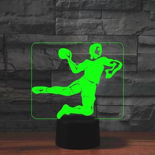 Play Rugby Model LED 3D Nightlight usb Desk Table Lamp for Sports Fans Gift Creative Bedroom Beside Decoration Lamp with 7 Color