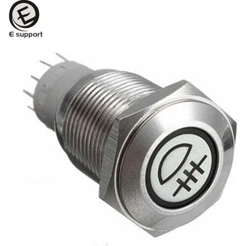 EE support Universal 16mm 12V 3A LED Car Push Button Metal Toggle Switch Rear Fog Light Symbol Sales 2 colors Auto Parts