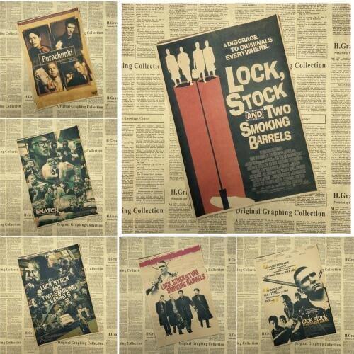 Lock, Stock and Two Smoking Barrels Classic Movie Kraft Paper Poster Bar Cafe Living Room Dining room