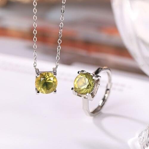 S925 sterling silver cut inlaid natural Mexican blue amber sets chain starting rent womens rings pendants sets