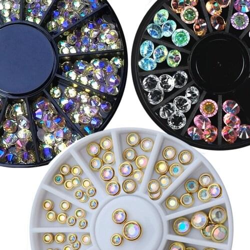 1mm 2mm 3mm Mixed Chameleon Crystal Paradise Stone Nail Rhinestone In Wheel For Acrylic/Glass Manicure 3D Nail Beads Rhinestone