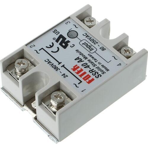 1 pc SSR-40 AA AC-AC Metal Base Solid State Relay Moudle SSR-40AA 40A Output AC 24-380V