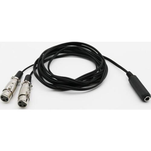 1x 6.35mm (1/4 Inch) Stereo Female to Dual XLR Female Microphone Female to Female Connector Cable 3M/10FT