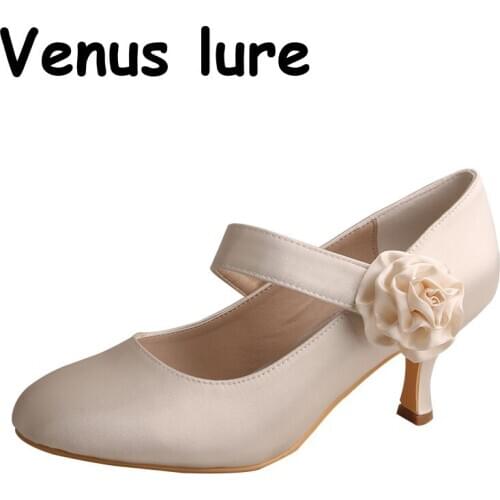 23 Colors Women Party Shoes Heels Mary Jane Flower Evening Wear Shoes Size 6