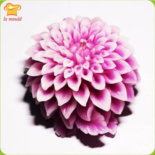 3D Dali Chrysanthemum Silicone Mold Carved Flower Soap Mould Dahlia Decoration Silicone Molds Candle