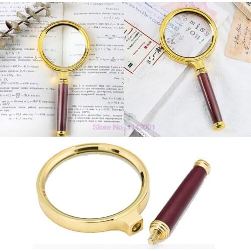 50pcs 90mm Handheld 5X Magnifier Magnifying Glass Loupe Reading Jewelry Eye Loupe Magnifier Repair Tool