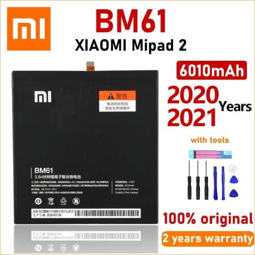Xiao Mi New 100% Original 6010mAh BM61 Battery For Xiaomi Mi Pad 2 MiPad 2 7.9 Inch Tablets Batteries Bateria With Gift Tools