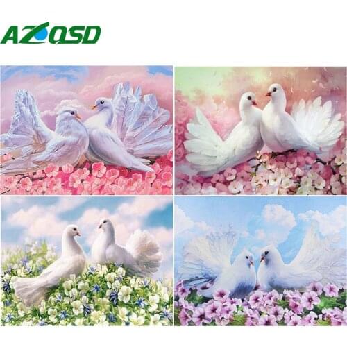AZQSD Diamond Art Painting Kits Pigeon Handicraft Diamond Embroidery Animal Mosaic Picture Of Rhinestones Home Decoration